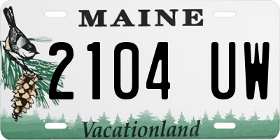 ME license plate 2104UW