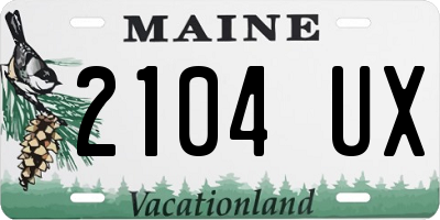 ME license plate 2104UX