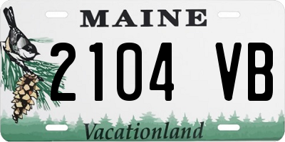 ME license plate 2104VB