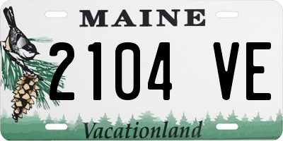 ME license plate 2104VE