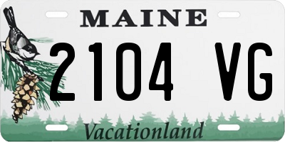 ME license plate 2104VG