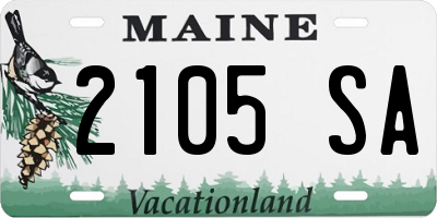 ME license plate 2105SA