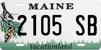 ME license plate 2105SB