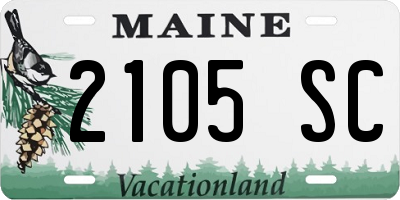 ME license plate 2105SC