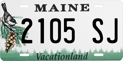ME license plate 2105SJ