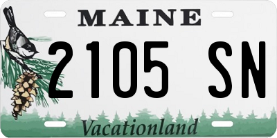 ME license plate 2105SN