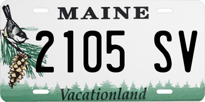 ME license plate 2105SV