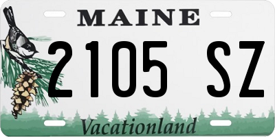 ME license plate 2105SZ