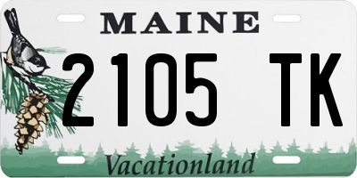 ME license plate 2105TK