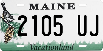 ME license plate 2105UJ