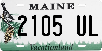 ME license plate 2105UL