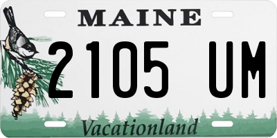 ME license plate 2105UM