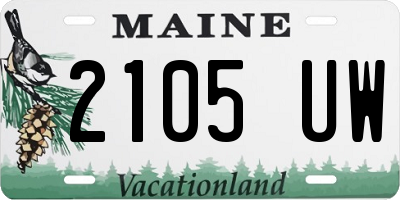 ME license plate 2105UW