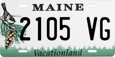 ME license plate 2105VG