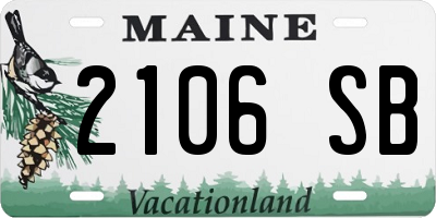 ME license plate 2106SB