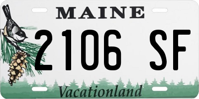 ME license plate 2106SF