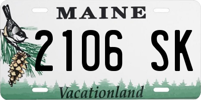 ME license plate 2106SK