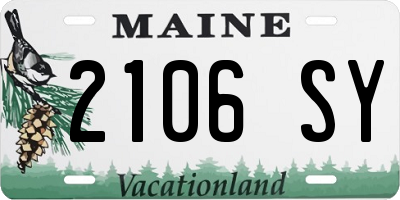 ME license plate 2106SY