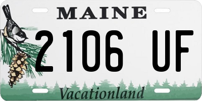 ME license plate 2106UF