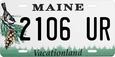 ME license plate 2106UR