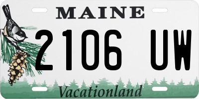 ME license plate 2106UW