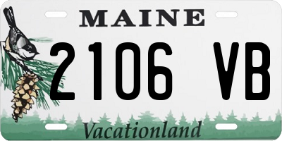 ME license plate 2106VB