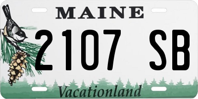 ME license plate 2107SB