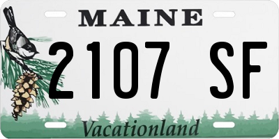 ME license plate 2107SF