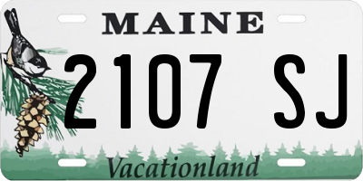 ME license plate 2107SJ