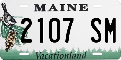 ME license plate 2107SM