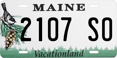 ME license plate 2107SO