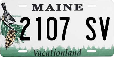 ME license plate 2107SV