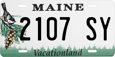 ME license plate 2107SY
