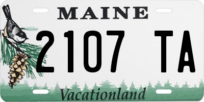 ME license plate 2107TA