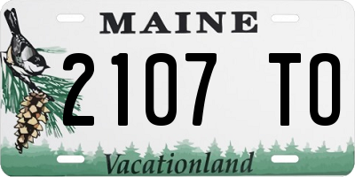 ME license plate 2107TO