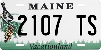 ME license plate 2107TS