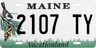 ME license plate 2107TY