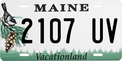 ME license plate 2107UV