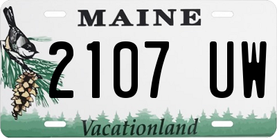 ME license plate 2107UW