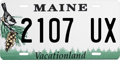 ME license plate 2107UX