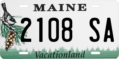 ME license plate 2108SA