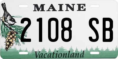 ME license plate 2108SB