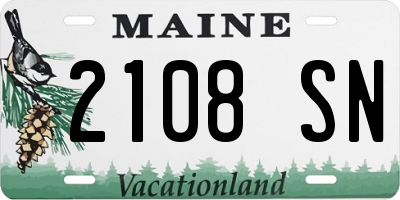 ME license plate 2108SN