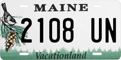 ME license plate 2108UN