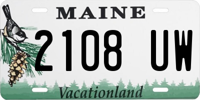 ME license plate 2108UW