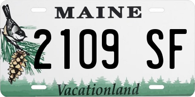 ME license plate 2109SF