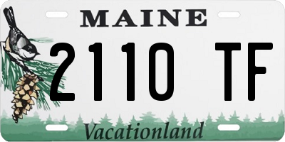 ME license plate 2110TF