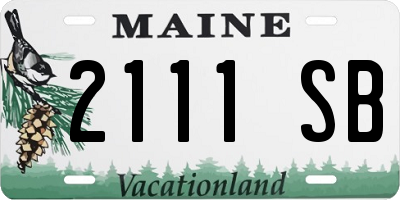 ME license plate 2111SB