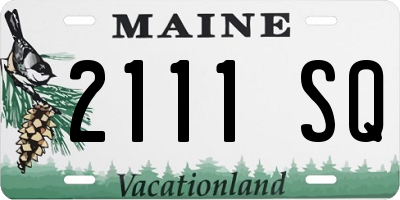 ME license plate 2111SQ