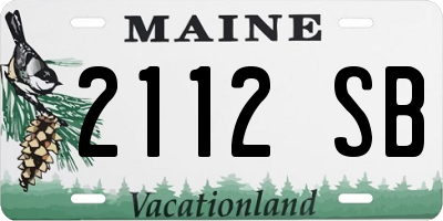 ME license plate 2112SB